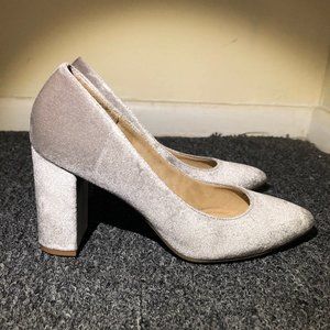 Velvet Silver Classic Heels